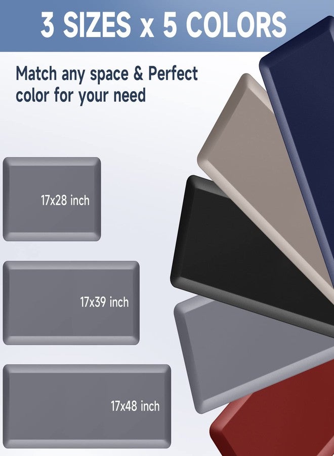 StepRite 4/5 Inch Thick Kitchen Mat Anti Fatigue Mat Kitchen Rugs Kitchen Decor Non-Slip, Stain & Water Resistant, Kitchen Mats Desk Mat for Kitchen, Office, Workshop, Grey, 17'' x 39'' - Image 4